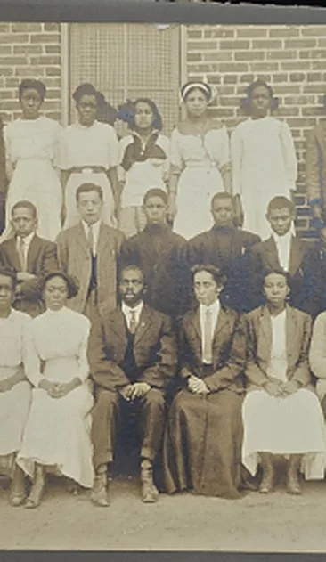Historic group photograph of Black students and teachers